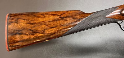 BOSS & CO 12 BORE HAMMERGUN 29 3/4” CYL/IC FINE DAMASCUS BARRELS NICLEY FIGURED WOOD WITH IDEAL MODERN DIMENSIONS CASED ORIGINALLY BUILT IN 1862 - Image 13 of 23