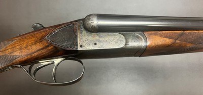 AUGUSTE FRANCOTTE VL&D NEW YORK RETAILED MODEL 14E LIGHTWEIGHT (5LBS 15OZ) 12GA BOXLOCK EJECTOR 26” IC/LM BARRELS FIGURED WOOD BUILT IN 1934 - Image 1 of 20
