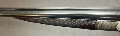 LINCOLN JEFFRIES 28GA BEST QUALITY TOP LEVER HAMMERGUN 28” F/F BARRELS MODERN 2 3/4” NITRO PROOF FIGURED WOOD WITH GREAT DIMENSIONS 5LBS 10OZ CASED - Image 10 of 22