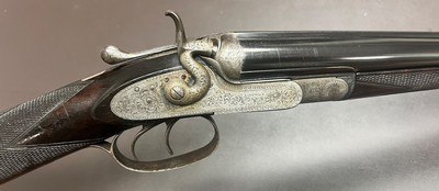 LINCOLN JEFFRIES 28GA BEST QUALITY TOP LEVER HAMMERGUN 28” F/F BARRELS MODERN 2 3/4” NITRO PROOF FIGURED WOOD WITH GREAT DIMENSIONS 5LBS 10OZ CASED - Image 1 of 22