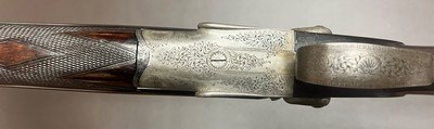 LINCOLN JEFFRIES 28GA BEST QUALITY TOP LEVER HAMMERGUN 28” F/F BARRELS MODERN 2 3/4” NITRO PROOF FIGURED WOOD WITH GREAT DIMENSIONS 5LBS 10OZ CASED - Image 5 of 22