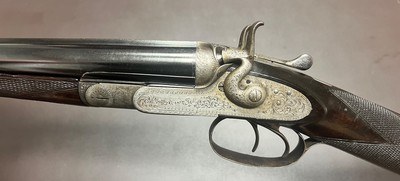 LINCOLN JEFFRIES 28GA BEST QUALITY TOP LEVER HAMMERGUN 28” F/F BARRELS MODERN 2 3/4” NITRO PROOF FIGURED WOOD WITH GREAT DIMENSIONS 5LBS 10OZ CASED - Image 2 of 22