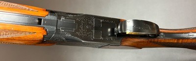 BROWNING SUPERPOSED LIGHTNING TRAP 12GA 30” M/F IVORY BEADS FIGURED ROUND KNOB LONG TANG STOCK EXCELLENT CONDITION RARE CONFIGURATION BUILT IN 1959 - Image 5 of 20