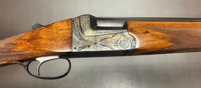 CHARLES DALY LIGHTWEIGHT 28GA O/U 26 1/4” IC/IM BARRELS 5LBS 8OZ FIGURED WOOD STUNNING SMALLBORE FRENCH FITTED CASE BUILT IN 1950 - Image 1 of 25