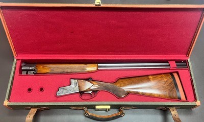 CHARLES DALY LIGHTWEIGHT 28GA O/U 26 1/4” IC/IM BARRELS 5LBS 8OZ FIGURED WOOD STUNNING SMALLBORE FRENCH FITTED CASE BUILT IN 1950 - Image 22 of 25