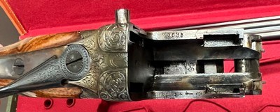 CHARLES DALY LIGHTWEIGHT 28GA O/U 26 1/4” IC/IM BARRELS 5LBS 8OZ FIGURED WOOD STUNNING SMALLBORE FRENCH FITTED CASE BUILT IN 1950 - Image 23 of 25