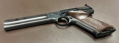 COLT WOODSMAN SECOND SERIES MATCH TARGET .22LR 6” BARREL COLT WOOD CHECKERED GRIPS WITH ADAPTER PRISTINE ORIGINAL CONDITION BUILT IN 1954 - Image 9 of 10