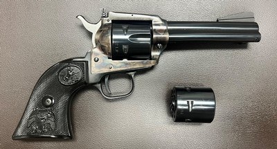 COLT NEW FRONTIER .22LR/.22MAG DUAL CYLINDERS 4 3/4” BARREL CASE COLORED FRAME EXCELLENT AS NEW CONDITION BUILT IN 1976 - Image 1 of 7