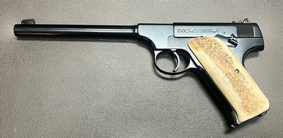 COLT PRE WOODSMAN TARGET .22LR 6.5” BARREL STAG HORN GRIPS FINE CONDITION BUILT IN 1927 - Image 1 of 10