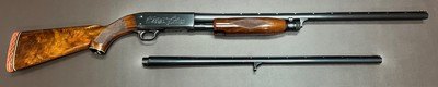 ITHACA M37 20GA FEATHERLIGHT DELUXE SUPREME TWO BARREL SET 26” IC/26” MOD VENT RIB BARRELS STUNNING WOOD FINE ORIGINAL CONDITION BUILT IN 1968