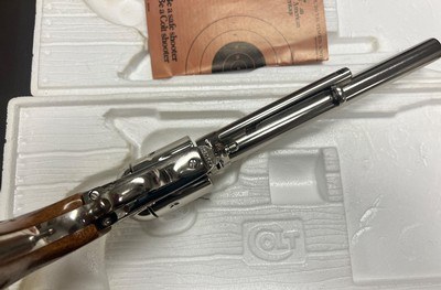 COLT SAA 45 COLT NICKEL PLATED MODEL #P1876 EXCELLENT ORIGINAL NIB CONDITION BUILT IN 1977 - Image 6 of 8
