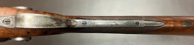 ANTIQUE WILLIAM POWELL & SON 20 BORE BAR IN WOOD HAMMERGUN 29” FINE DAMASCUS CYL/CYL BARRELS ABSOLUTELY STUNNING SMALLBORE HAMMERGUN BUILT IN 1876 - Image 6 of 23