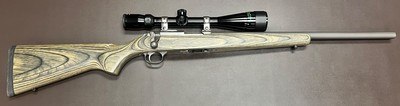 RARE RUGER 77/17 ALL WEATHER .17 MACH 2 20” HEAVY BARREL BUSHNELL 6-18x40 SCOPE LAMINATE STOCK EXCELLENT CONDITION SCARCE CONFIGURATION BUILT IN 2006 - Image 1 of 17