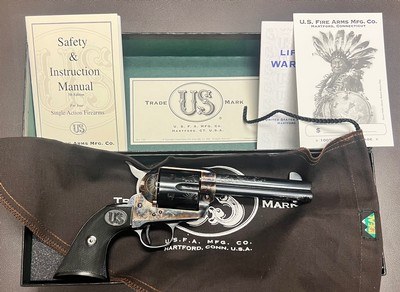 NIB UNFIRED US FIRE ARMS MFG CO (USFA) SAA.45 COLT FACTORY ARMORY A ENGRAVING BY DENNIS KIES STUNNING 24XXX SN USA BUILT REVOLVER - Image 1 of 15