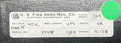 NIB UNFIRED US FIRE ARMS MFG CO (USFA) SAA.45 COLT FACTORY ARMORY A ENGRAVING BY DENNIS KIES STUNNING 24XXX SN USA BUILT REVOLVER - Image 14 of 15