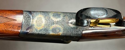 CSMC CHRISTIAN HUNTER .410 28” SK1/SK2 FIGURED WOOD WITH GAME & SCROLL ENGRAVED SCALLOPED FRAME 5LBS 4OZ STUNNING MODERN SMALLBORE - Image 6 of 24