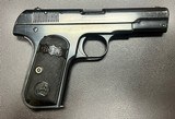 COLT 1903 .32 ACP 4” BARREL WITH EXCELLENT BORE ONE ORIGINAL MAGAZINE “BROWNINGS PATENT” MARKED SLIDE LOW 10XXX SN BUILT IN 1904 - Image 2 of 9