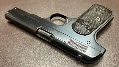 COLT 1903 .32 ACP 4” BARREL WITH EXCELLENT BORE ONE ORIGINAL MAGAZINE “BROWNINGS PATENT” MARKED SLIDE LOW 10XXX SN BUILT IN 1904 - Image 8 of 9