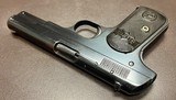 COLT 1903 .32 ACP 4” BARREL WITH EXCELLENT BORE ONE ORIGINAL PINNED MAGAZINE “BROWNINGS PATENT” MARKED SLIDE LOW 10XXX SN BUILT IN 1904 - Image 8 of 9
