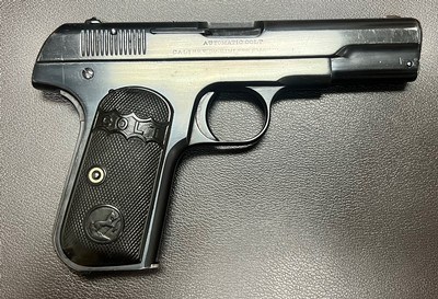 COLT 1903 .32 ACP 4” BARREL WITH EXCELLENT BORE ONE ORIGINAL MAGAZINE “BROWNINGS PATENT” MARKED SLIDE LOW 10XXX SN BUILT IN 1904 - Image 2 of 9