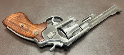 SMITH & WESSON MODEL 624 STAINLESS .44 SPECIAL 6 1/2” BARREL SLIM GRIPS TK CUSTOM MOON CLIP CONVERSION CLASSIC N FRAME PRE LOCK REVOLVER - Image 9 of 14