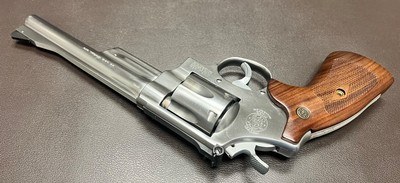 SMITH & WESSON MODEL 624 STAINLESS .44 SPECIAL 6 1/2” BARREL SLIM GRIPS TK CUSTOM MOON CLIP CONVERSION CLASSIC N FRAME PRE LOCK REVOLVER - Image 7 of 14