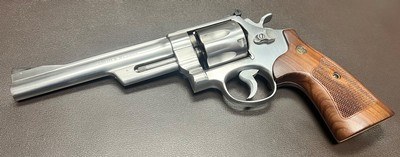 SMITH & WESSON MODEL 624 STAINLESS .44 SPECIAL 6 1/2” BARREL SLIM GRIPS TK CUSTOM MOON CLIP CONVERSION CLASSIC N FRAME PRE LOCK REVOLVER - Image 6 of 14