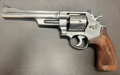 SMITH & WESSON MODEL 624 STAINLESS .44 SPECIAL 6 1/2” BARREL SLIM GRIPS TK CUSTOM MOON CLIP CONVERSION CLASSIC N FRAME PRE LOCK REVOLVER - Image 3 of 14