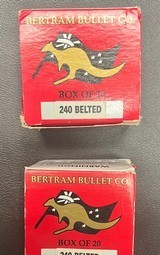 BERTRAM 240 BELTED NITRO EXPRESS (APEX) UNPRIMED BRASS CASES TWO BOXES 40 TOTAL - Image 1 of 2