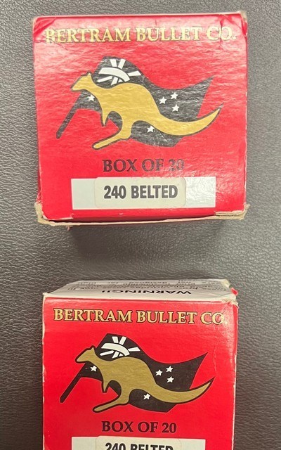 BERTRAM 240 BELTED NITRO EXPRESS (APEX) UNPRIMED BRASS CASES TWO BOXES 40 TOTAL - Image 1 of 2