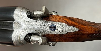 ANTIQUE J. LANDON 12 BORE BEST QUALITY BAR ACTION HAMMERGUN 29 3/4” IC/M BARRELS 2 3/4” NITRO PROOF STUNNING FIGURED WOOD CLASSIC ENGLISH HAMMERGUN - Image 5 of 20