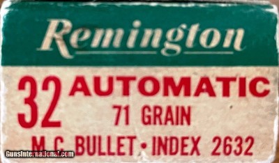 Winchester Silvertip .32 ACP - Fiocchi .32 Semi Jacket Hollow point - Remington 71g .32 -
Remington KLENBORE 32 AUTO - Winchester Western X .32 SWLP