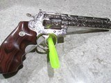 Colt Python Engraved Nearly a 100% Coverage Nickel - 1 of 6