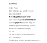 Zastava ZPAP M70 AK-47 7.62x39 Adjustable Stock ZR7762BHM - Factory New - 1 of 3