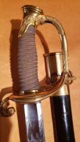 Investment Grade Civil War M1852 Ames Naval Officers Sword MINT Early Production - 14 of 14