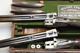 William Evans Matched Pair 12ga sidelock ejector - makers leather motor double case - circa 1936 - 20 of 20