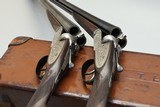 William Evans Matched Pair 12ga sidelock ejector - makers leather motor double case - circa 1936 - 16 of 19