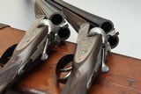 William Evans Matched Pair 12ga sidelock ejector - makers leather motor double case - circa 1936 - 17 of 19