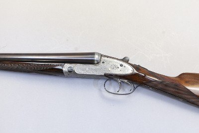 H. J. Hussey Imperial Ejector Sidelock Side by Side, 12 Ga, 28