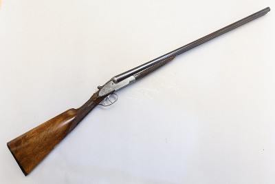 H. J. Hussey Imperial Ejector Sidelock Side by Side, 12 Ga, 28