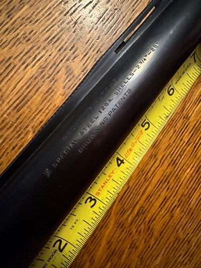 Browning a5 12 Ga Vent Rib 28” Fixed Full Japan 2 3/4” Shells - Image 6 of 17