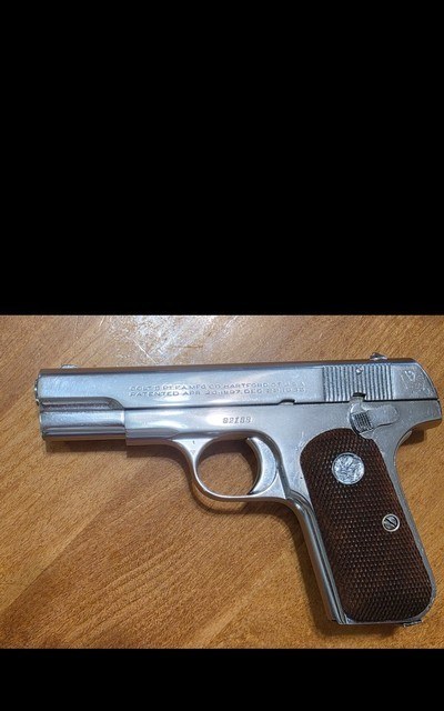 Colt Pocket Hammerless 1928 manufacture date Nickle finish .380acp - Image 1 of 15