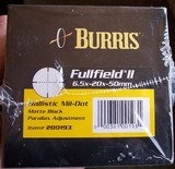 Burris Fullfield ll 6.5-20x50mm Rifle Scope Ballistic Mil Dot 200193 - 1 of 2