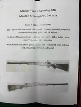 Manton & Company Mauser Type A Sporting rifle 10.75 X 63 Mauser - 20 of 20