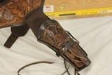 Tooled Western Gun Belt and Holster. - 3 of 5