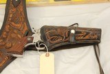 Tooled Western Gun Belt and Holster. - 5 of 5