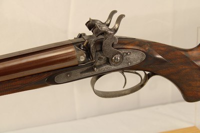 Alex Henry Percussion Double Rifle with Damascus Barrels .52 Caliber - Image 3 of 15