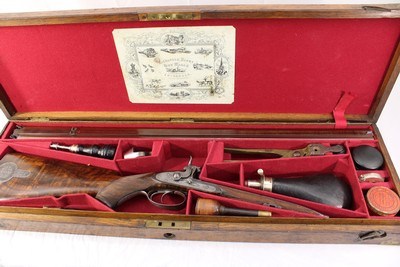 Alex Henry Percussion Double Rifle with Damascus Barrels .52 Caliber