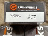 NEW GUNWERKS AMMUNITION 7 SAUM 168 GR BERGER VLD SAME LOT - 100 RDS - 1 of 3