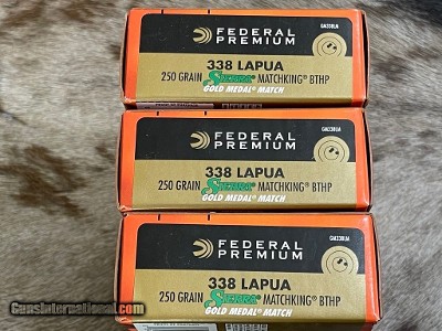 NEW 60 ROUNDS FEDERAL PREMIUM 338 LAPUA 250GR SIERRA MATCHKING GM338LM